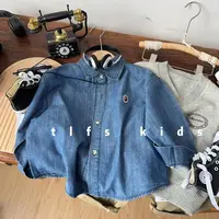 童例「卡通牛仔衬衫」春季新品儿童休闲中小童男童百搭韩版长袖衫潮