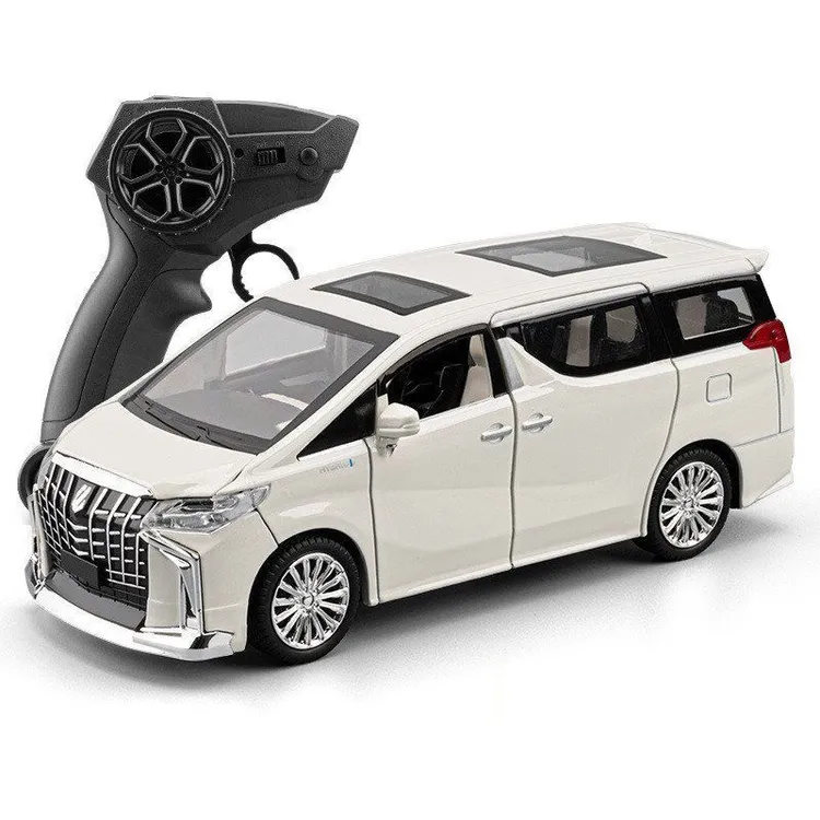 正版授权1:24RC遥控丰田埃尔法合金车模型玩具声光音效MPV全比例