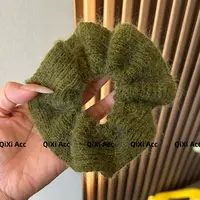 牛油果兔兔毛甜美风日韩女发圈发绳头饰皮筋少女气质发饰针织秋冬