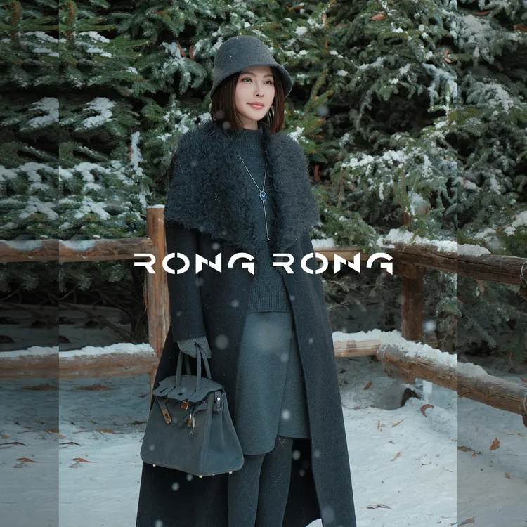 溶溶【松弛自成】RONGRONG 羊毛羊绒天丝双面呢马海毛领大衣59035