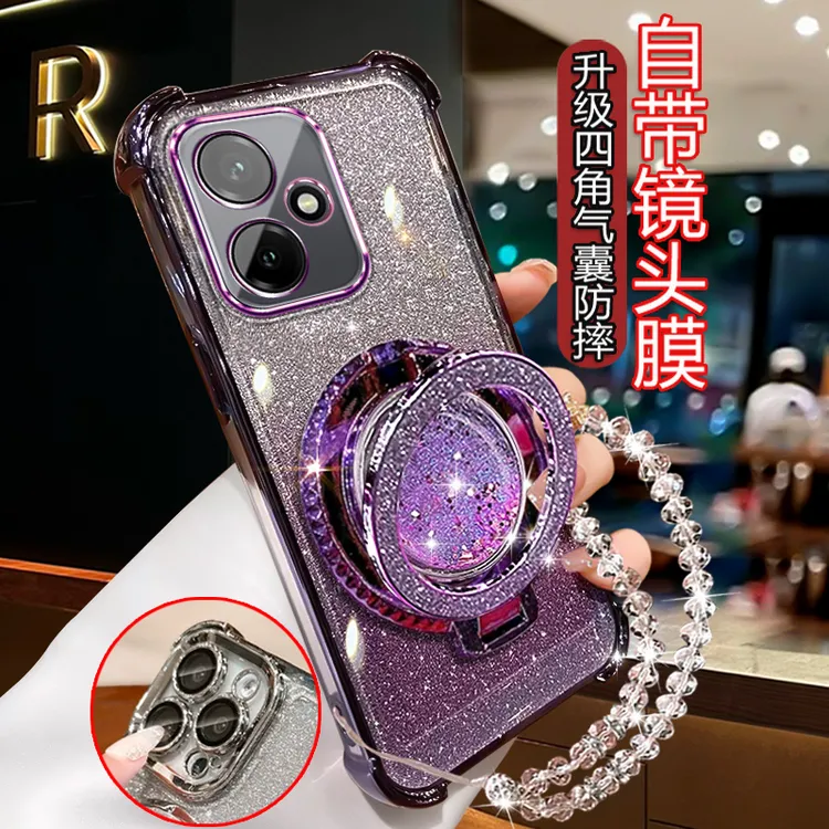 适用荣耀400手机壳创意闪粉渐变DNN-AN00四角防摔潮流创意保护壳