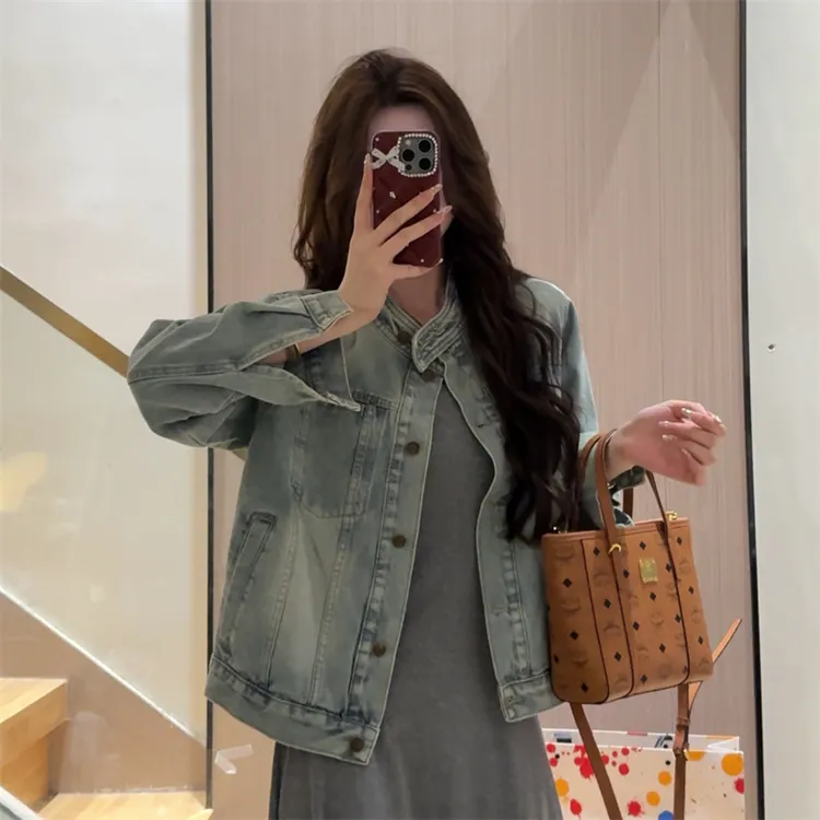 韩系chic牛仔外套女春秋2025新款美式简约经典百搭小个子夹克上衣