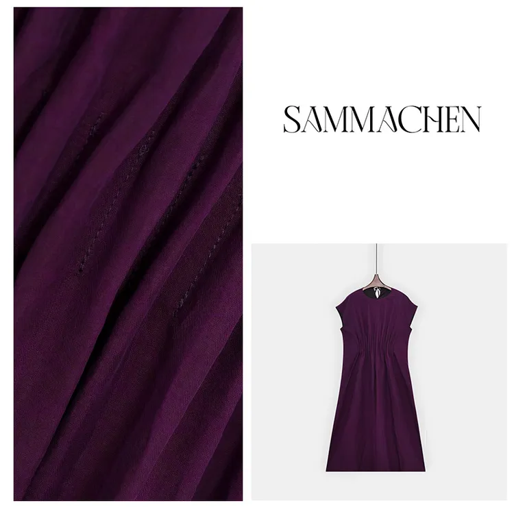 SAMMACHEN-【女人花】非遗龟裂纹连衣裙文艺显瘦桑蚕丝香云纱QZL205