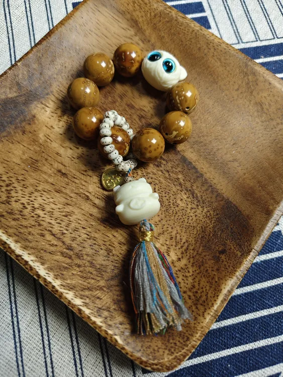 紫金鼠搭配象牙果配饰流苏设计款手捻