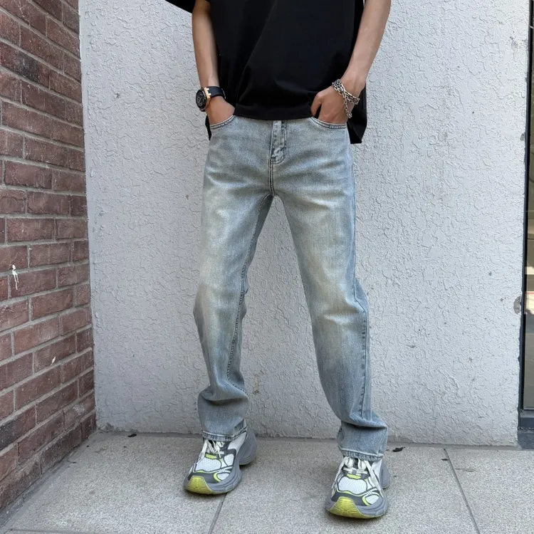 潮牌大气直筒裤2025薄款牛仔裤时尚百搭哈伦裤舒适小众男士休闲裤