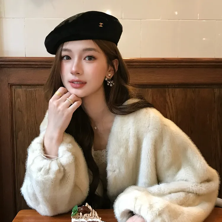 人造皮草 【琥珀云烟】RARE ZZ黑标美拉德色系软糯环保貂皮草外套