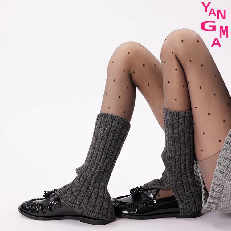 YANGMA袜子女针织袜套夏季jk腿套开叉堆堆小腿袜配丝袜401019