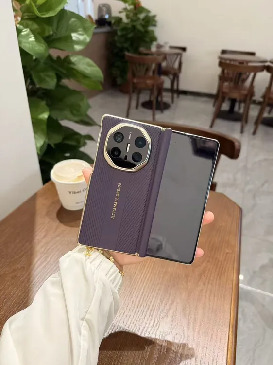 适用于华为Matex6/x5时尚压纹全包镜头中轴磁吸电镀商务手机壳