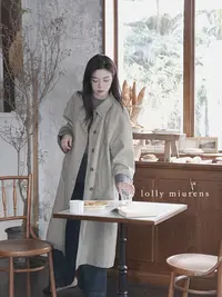 缪恩诗早秋新品Autumn x「首尔之约～」休闲风翻领气质中长款宽松