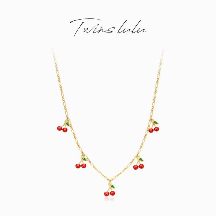 TWINS LULU 【樱桃簇】双十一爆款复古风樱桃项链TSJ7772