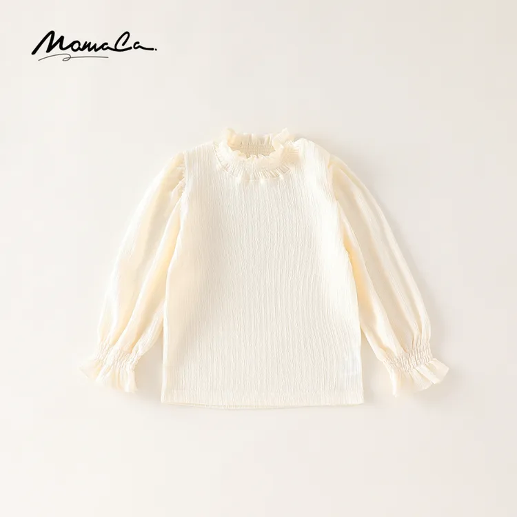MOMOCO一秒入夏女童新款2025时尚百搭纯色甜美打底衫77530239001