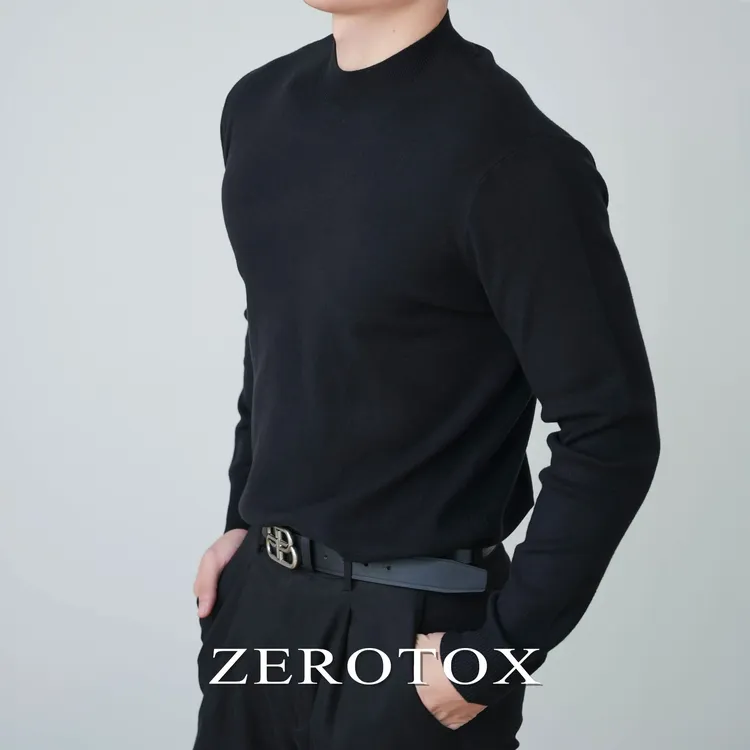 小高领秋冬保暖百搭 莫代尔亲肤舒适修身休闲毛衣男士羊毛针织衫