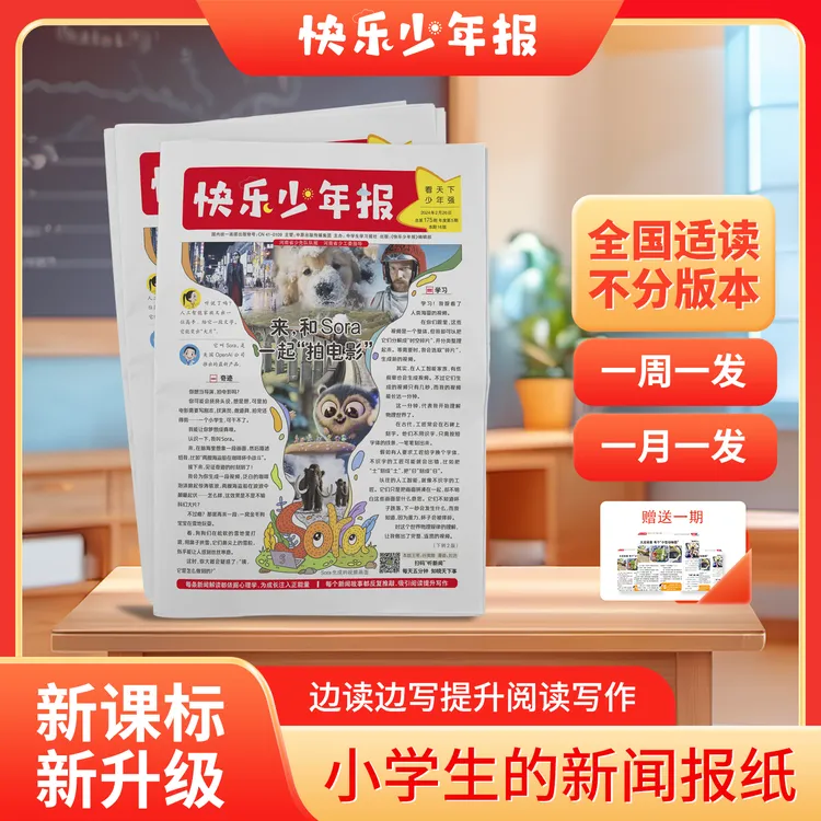快乐少年报纸【小学版】全年订阅月投每月一发40期新课标必读新闻报