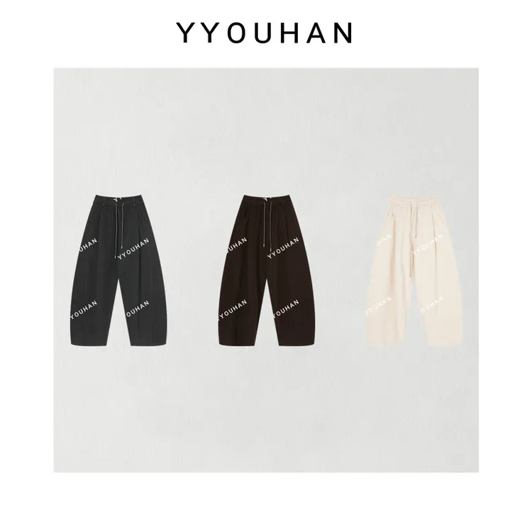 月月 2025秋冬新款加绒厚款花色抽绳神仙裤百搭休闲裤 2510C7134