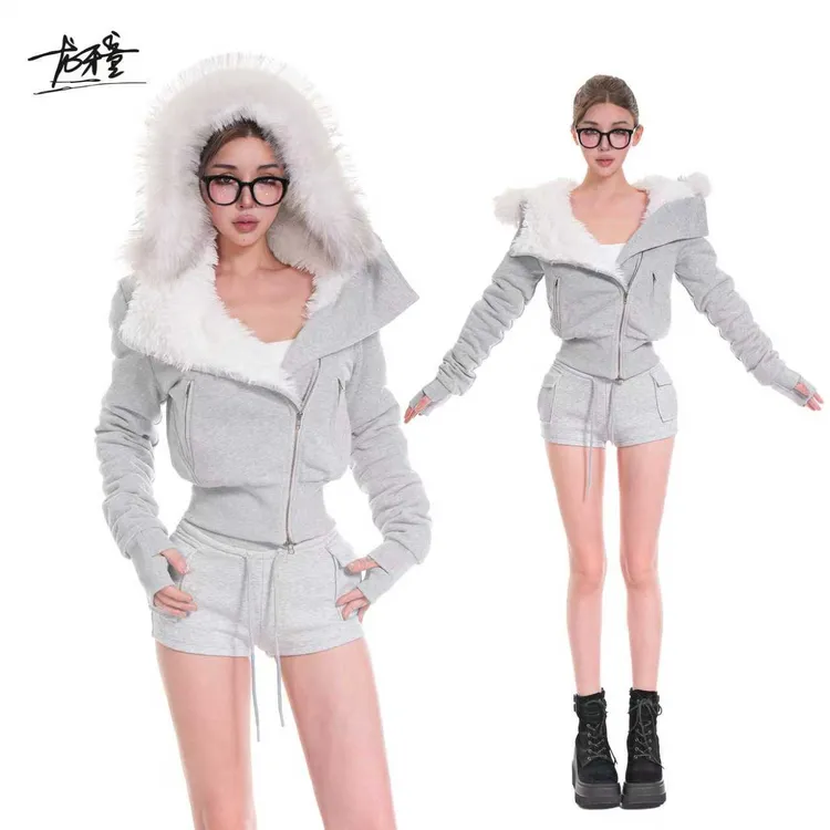 龙牙童推荐【lu系法则】秋冬复古港风古早外套百搭连帽加厚保暖欧美