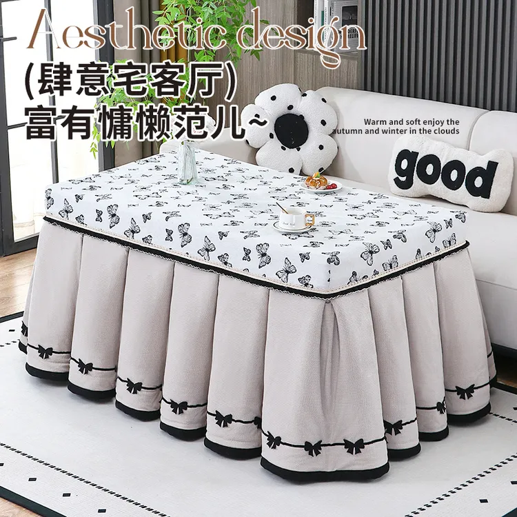 烤火桌子罩套高级感长方形冬天加厚加绒电炉罩套2025新款烤火被子