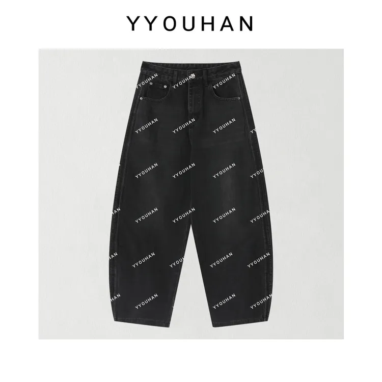 YYOUHAN 2025新款【随性酷感】极简风显瘦高腰黑标牛仔裤 2508C4338