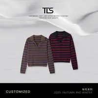TT【条纹polo】澳洲美丽诺90支超细100羊毛经典条纹针织上衣MY5206