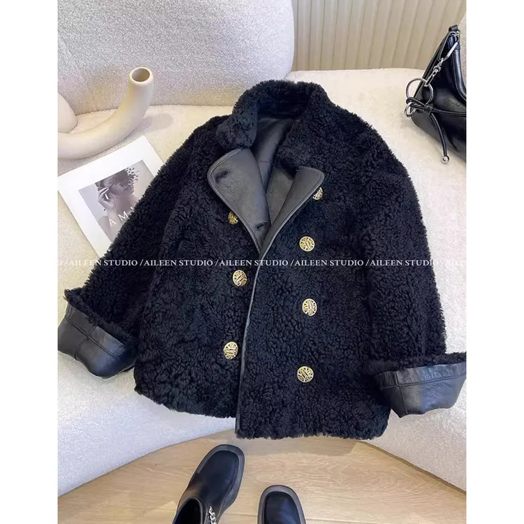 小香风黑色轻奢外套女秋冬季时尚洋气保暖休闲慵懒百搭毛茸茸上衣