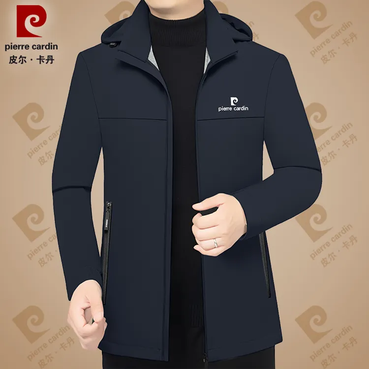 皮尔卡丹户外夹克衫秋冬男士外套中青年上衣冲锋衣防水防风三合一