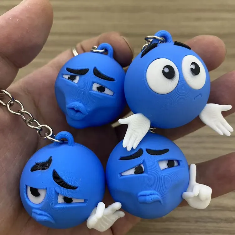 【漫游】小蓝豆搞怪抽象表情亚克力书包拉链挂饰饰品