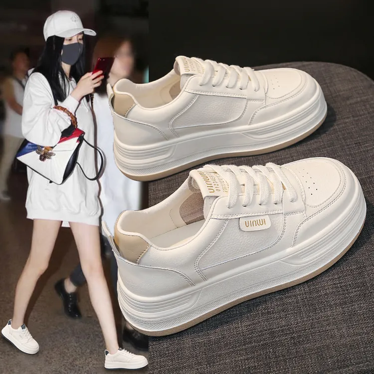 新款松糕小白鞋2025新款百搭厚底韩版休闲学生板鞋时尚女鞋