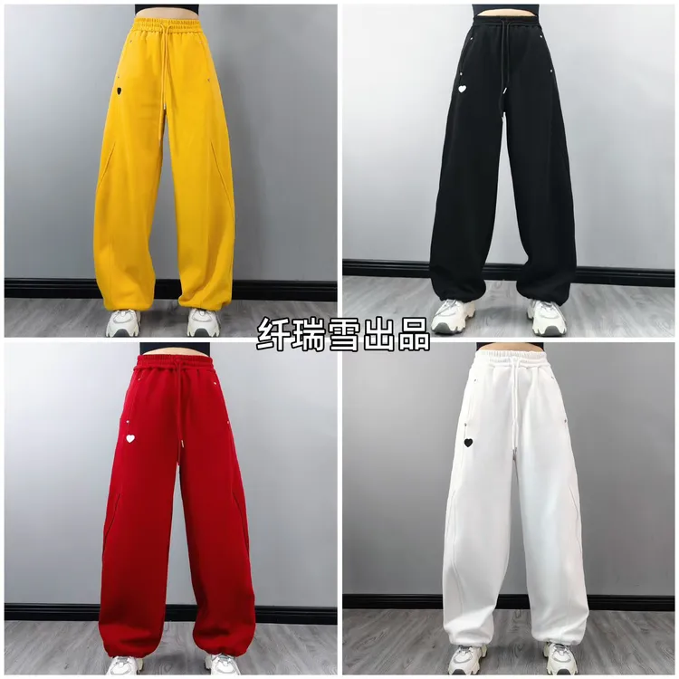 纤瑞雪正品【544款加绒弯刀裤】宽松休闲抽绳加绒弯刀卫裤