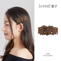 萱子萱子咖羽梦影系列咖色边夹显白褶皱边造型打造高颅顶侧颜杀
