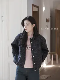 缪恩诗早秋新品Autumn x「咖啡无糖～」碎花时尚外套潮流百搭休闲