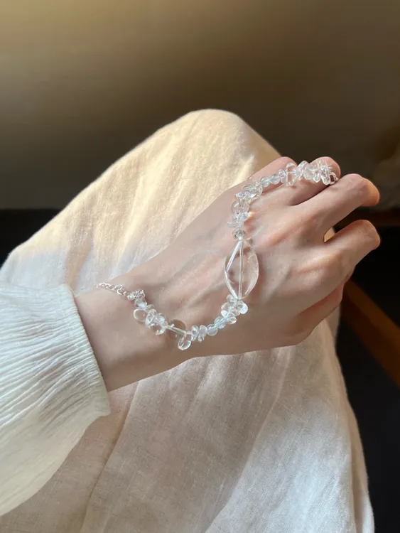 【百叶间】原创设计款水晶小众设计淡雅简约夏天女高品水晶手串链