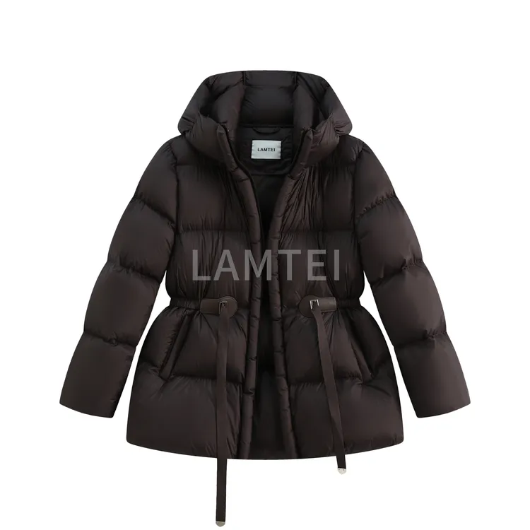【LAMTEI】兰地 2025年冬季中长款收腰抽绳连帽95鹅绒服LD699