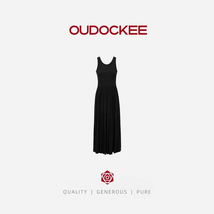 OUDOCKEE 鸥鸥【芭蕾裙】灰色连衣裙纯色无袖裙子 L2501F155T