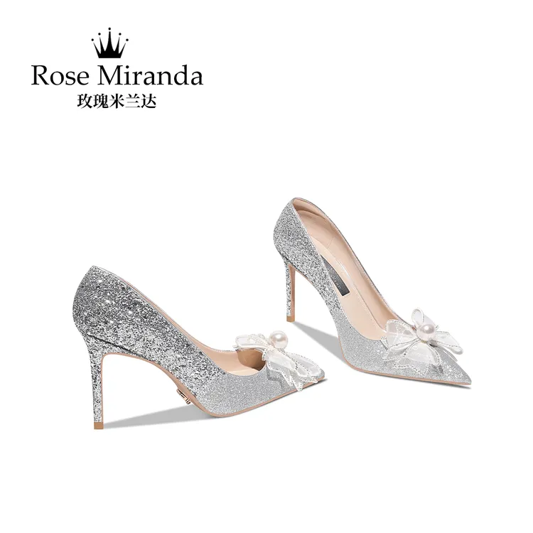 玫瑰米兰达RoseMiranda纪念时刻高跟鞋宴会婚鞋新婚浅口细跟单鞋
