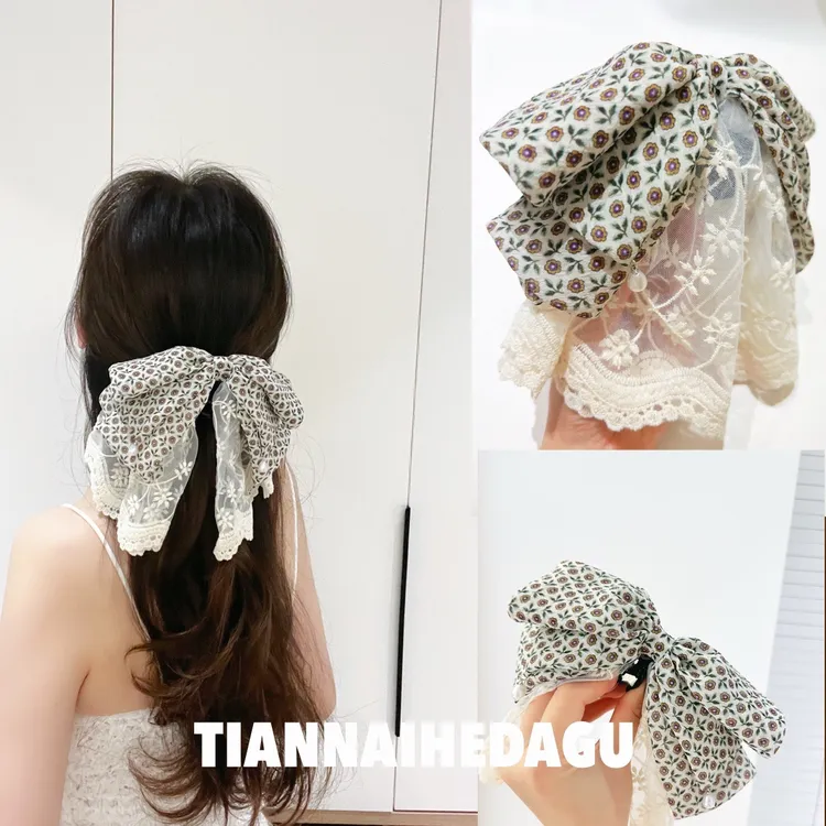 马格丽特文艺马尾抓丸子抓 森系女孩超仙甜美头饰发饰盘发夹发抓