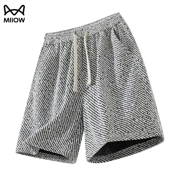 猫人小香风重磅针织短裤男夏季美式高级感宽松直筒运动休闲五分裤