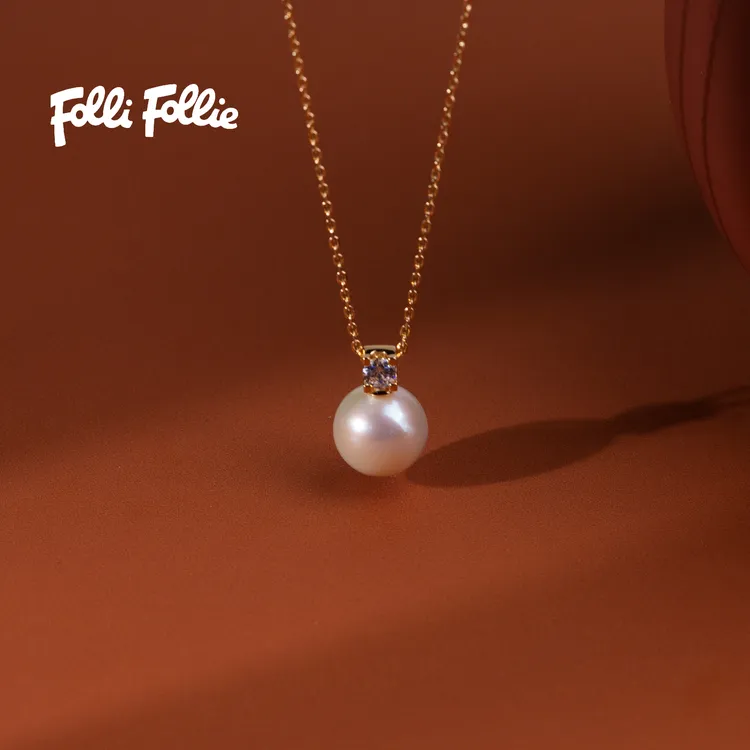 FolliFollie【经典系列】淡水珍珠大龙珠吊坠S925银13-14mm气质优雅