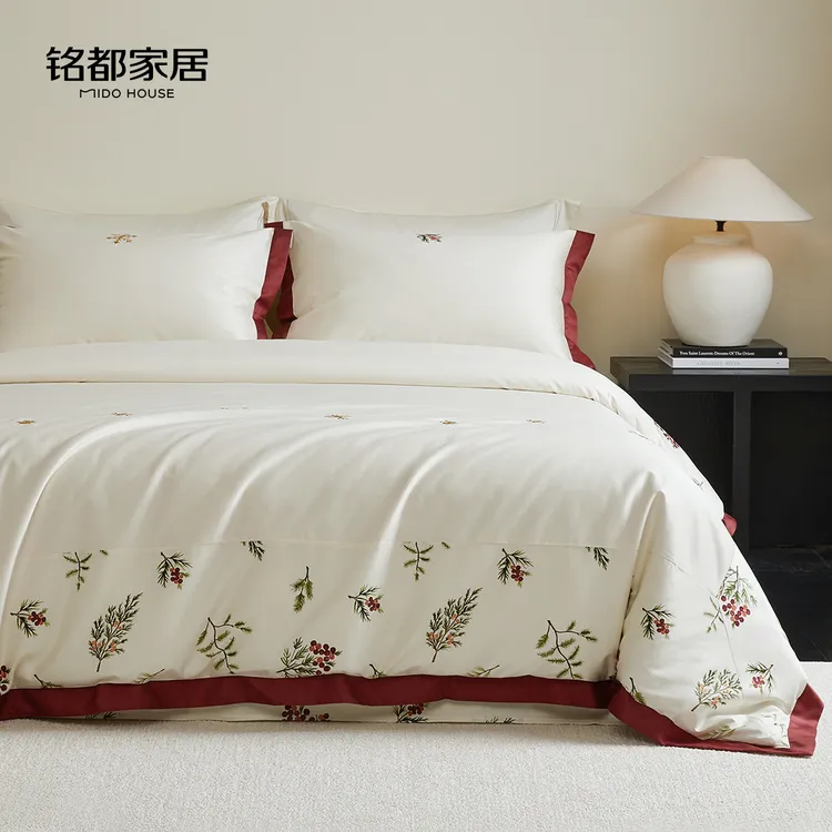 MIDOHOUSE「白金圣诞」100支匹马棉全棉纯棉床上四件套