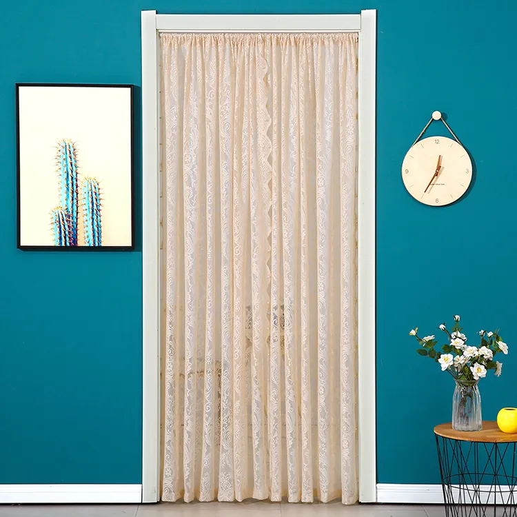 {魔术贴款}免打孔蕾丝门帘防蚊透气隔断帘适用于卧室客厅阳台