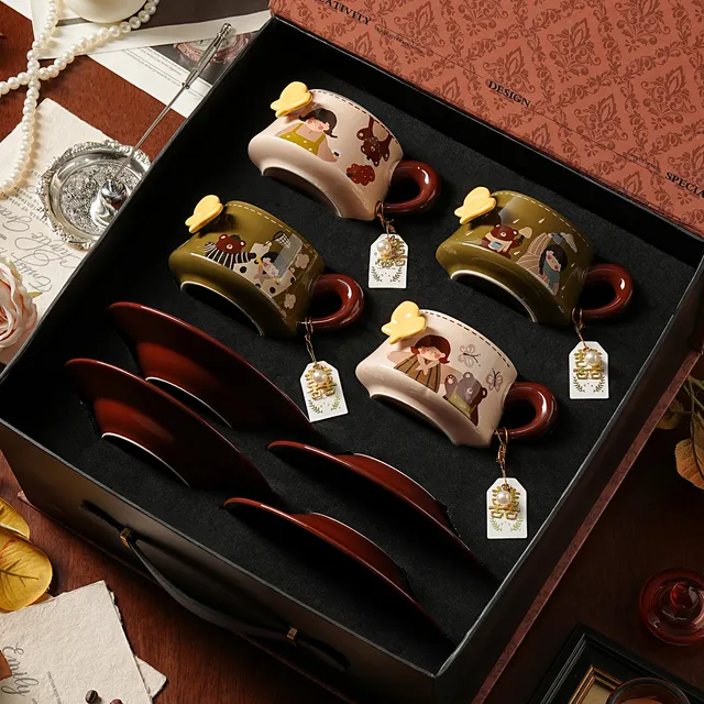 陶瓷咖啡杯子高档精致生日订新婚礼物咖啡杯碟套装礼盒小众高级感