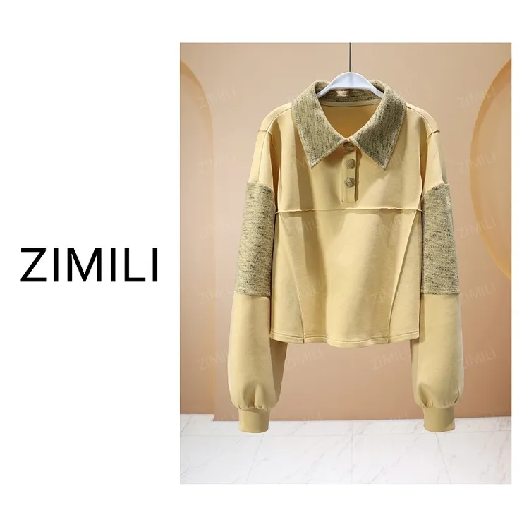 【亮哥欧货女装】冬季热感绒《暖黄》高定双面亲肤超柔卫衣26578-K5