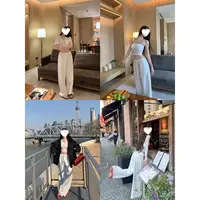 松弛感垂感舒适纯白抽绳宽松阔腿卫裤长裤