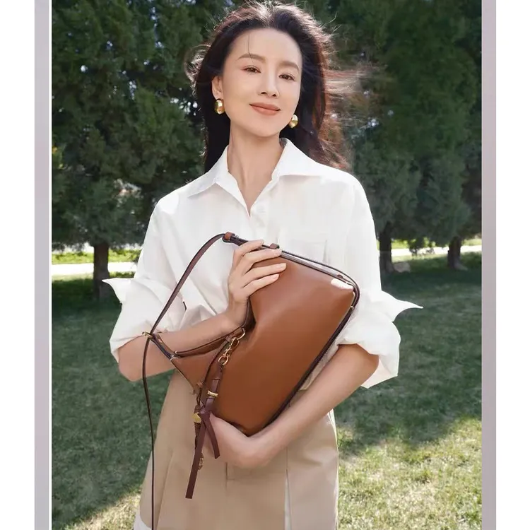 董洁同款迪桑娜新款回声hobo包植鞣牛皮女包单肩斜挎包腋下饺子包