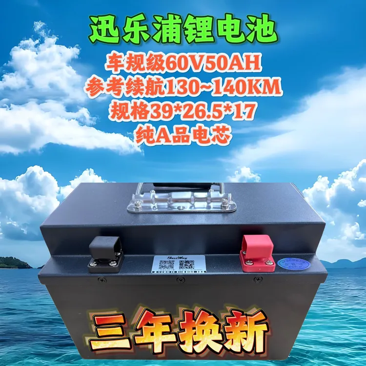 大容量60V50AH磷酸铁锂电池适用于两三轮车使用桐轩锂电48