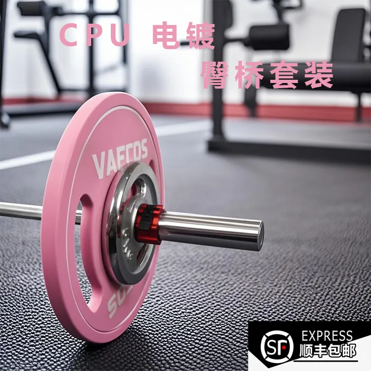 伟客仕Veacos  CPU电镀臀桥套装健身杠铃片彩胶杠铃健身器材