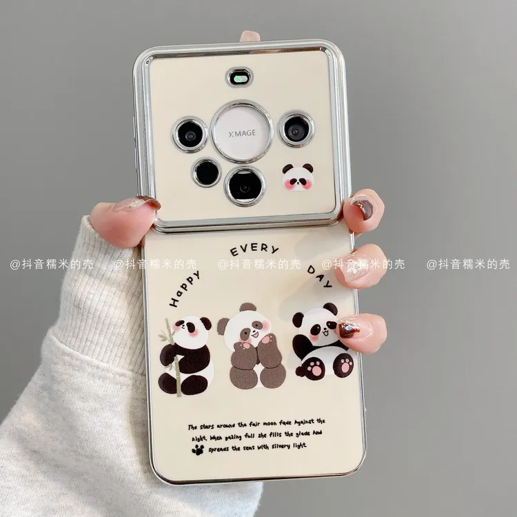6D视窗适用华为mate70pro/60/50/40/30苹果17promax手机壳潮熊猫