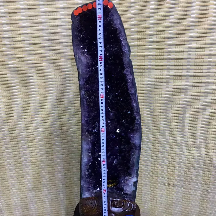 天然原皮原矿紫晶洞钱袋客厅卧室书房玄关办公桌摆件（重量是总重）