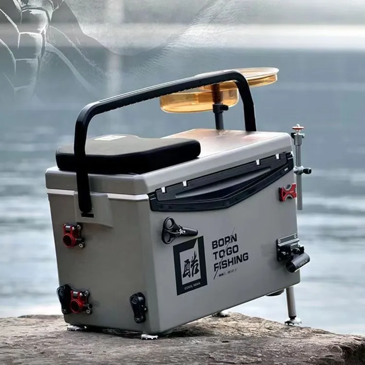 一帆精工三层29升钓箱渔具钓鱼箱箱四脚升降钓箱聚氨酯酷武士钓箱