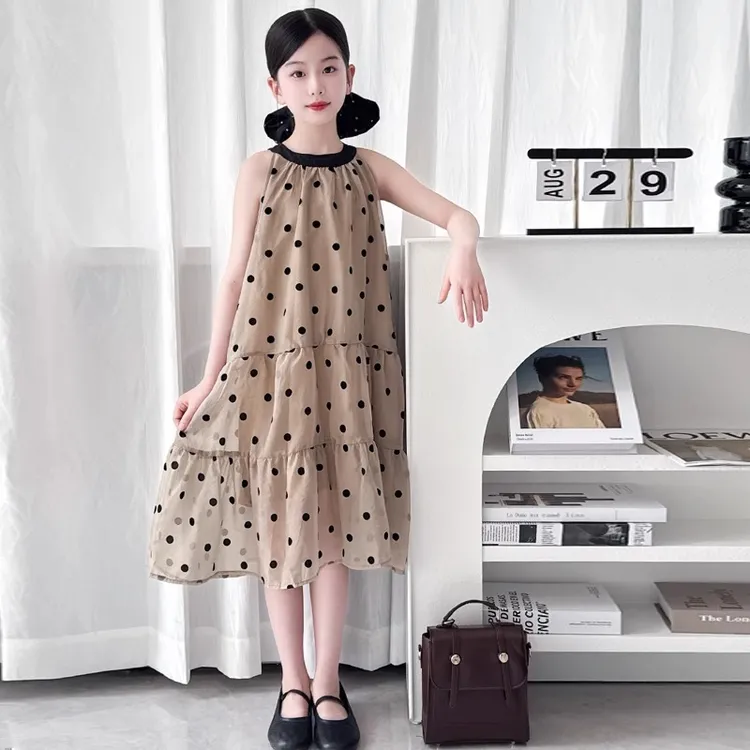 女童吊带裙夏季连衣裙2025新款儿童度假沙滩裙大童女装高级感裙子