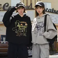 森女部落甜酷风卡通印花连帽卫衣女2025新款秋冬百搭显瘦宽松上衣