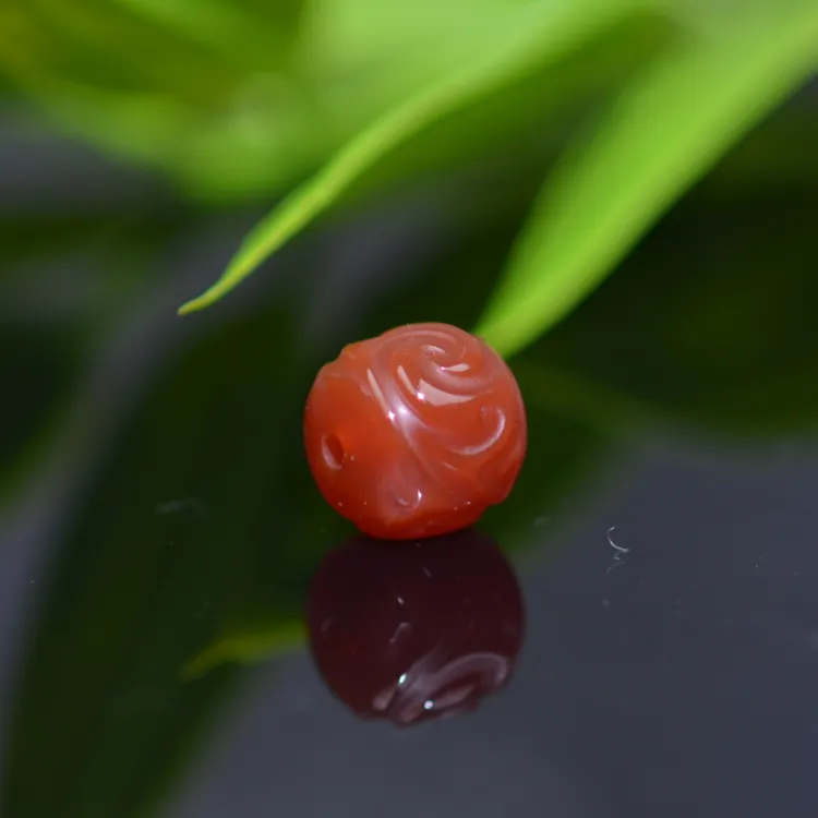 天然原矿无优化红玛瑙满色满肉老型单珠南红文玩手串搭配配珠